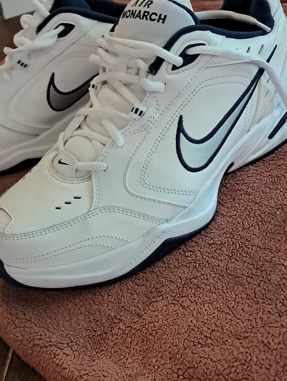 Nike Men’s White/Navy Air Monarch Athletic Shoes - Size 12W - NWOT